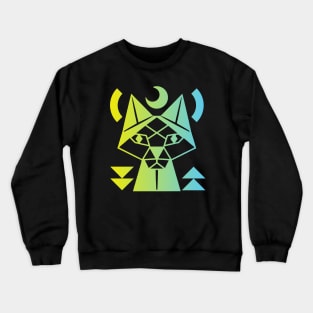 Geometric Cat Crewneck Sweatshirt